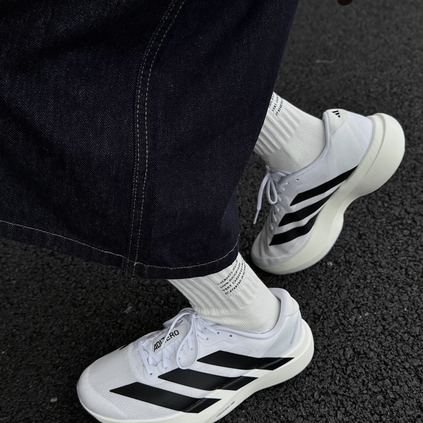 adidas/阿迪达斯马拉松AdizeroEvoSL白黑训练百搭旅游鞋JH6206