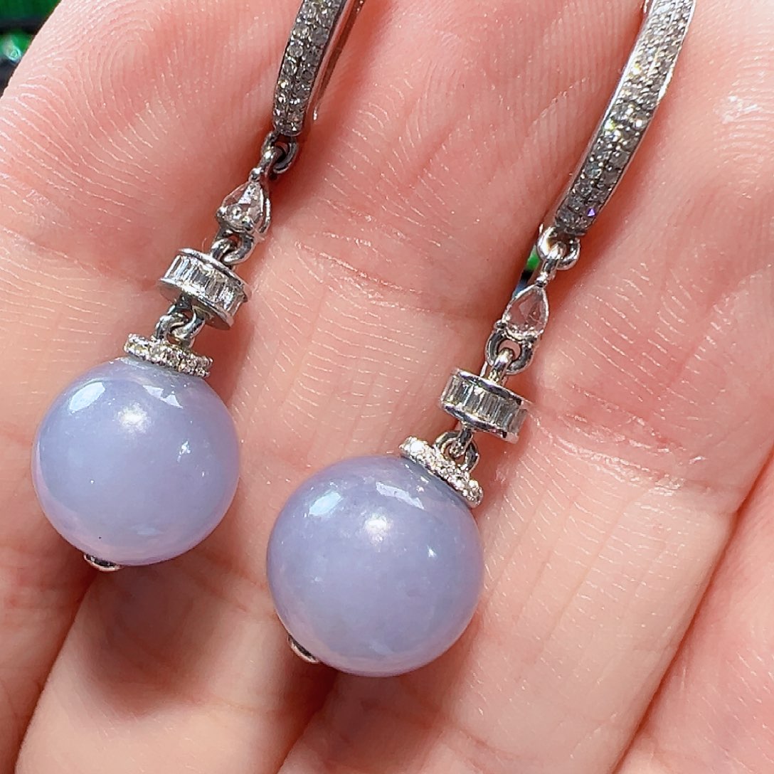 翡翠耳饰18K金镶嵌签收后24小时鉴赏期