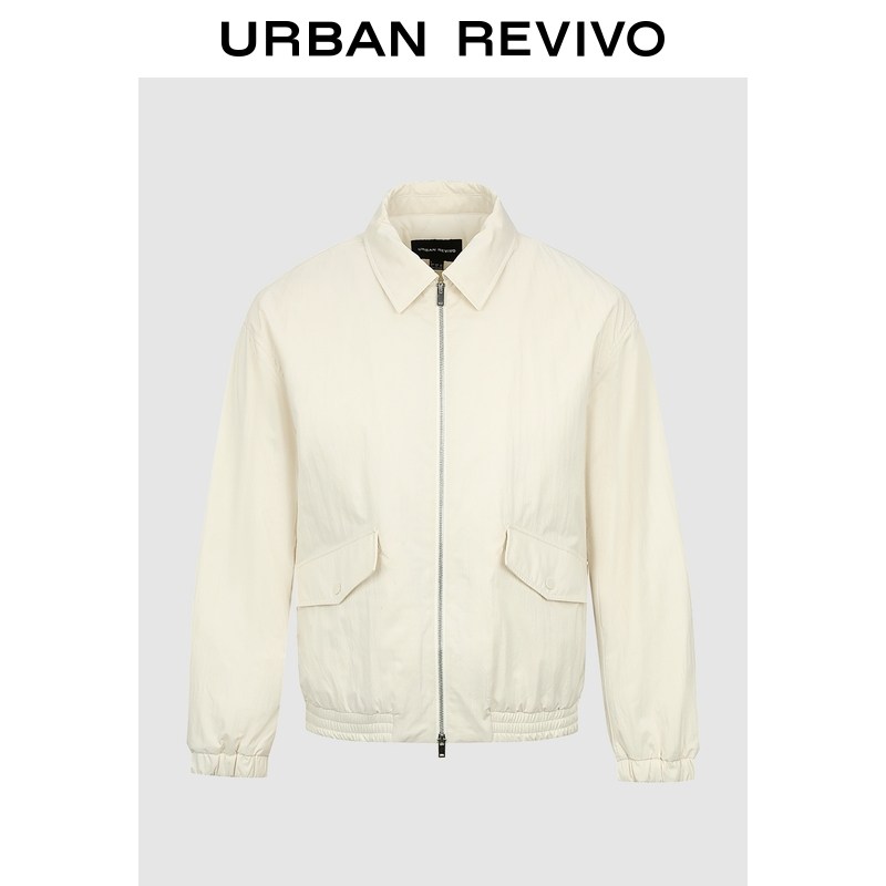 UR2026春季新款男装气质简约通勤百搭翻领口袋棉服UMM160004