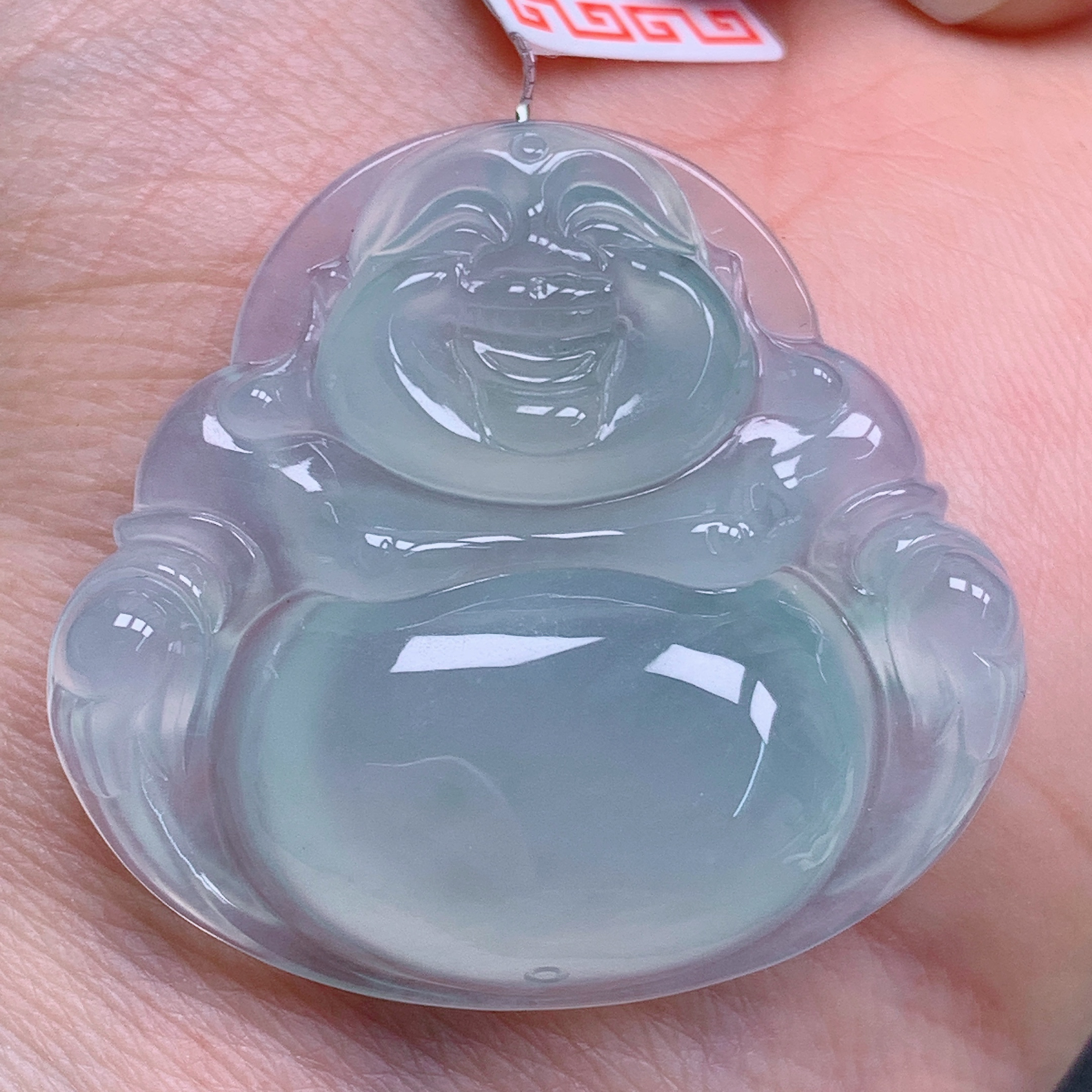 天然缅甸翡翠A货正冰胶佛公气质精美尺寸35.2+32.2+7.1  388