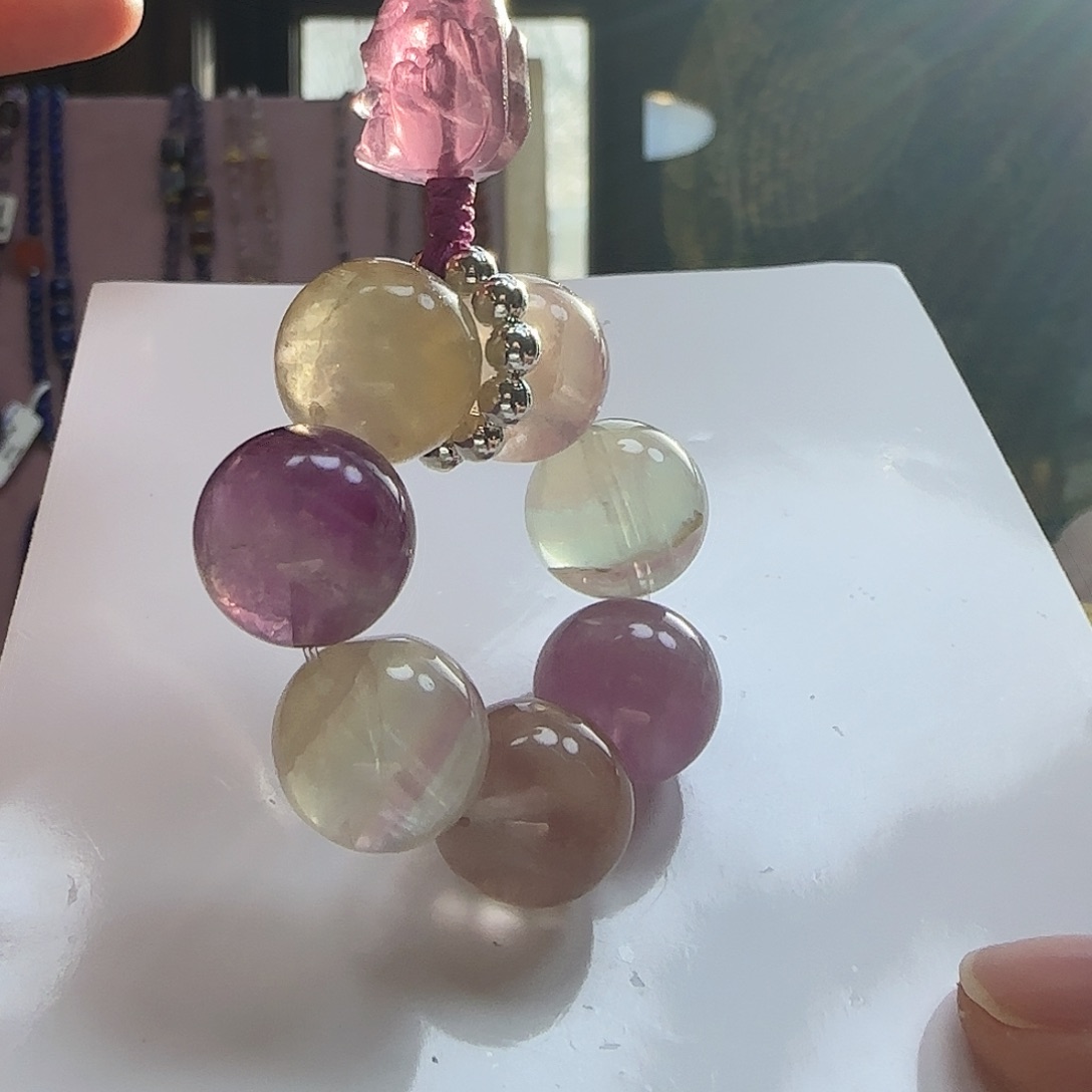 水晶手链未镶嵌萤石手机链