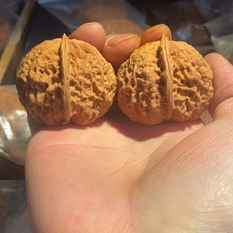 山***扣把件文玩核桃桃子带彩41