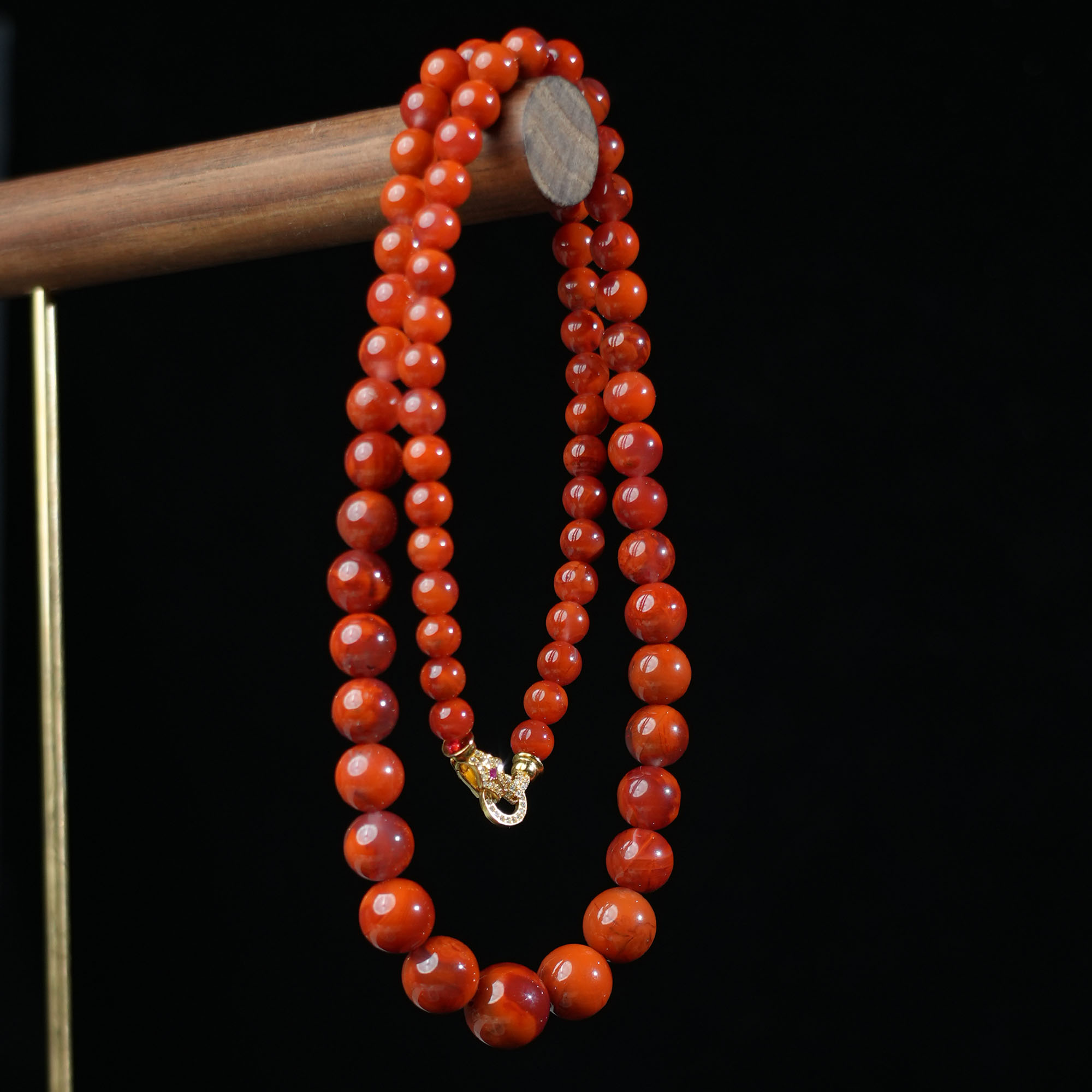 V姐|心选|原矿南红圆珠塔链 6-12mm-ZH122733