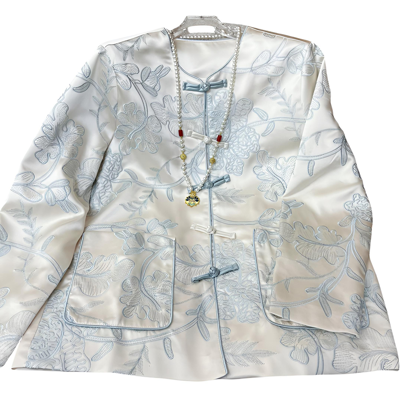 【初恋长袖】国风新中式奶油色系大码女装无袖马甲不规则扣子