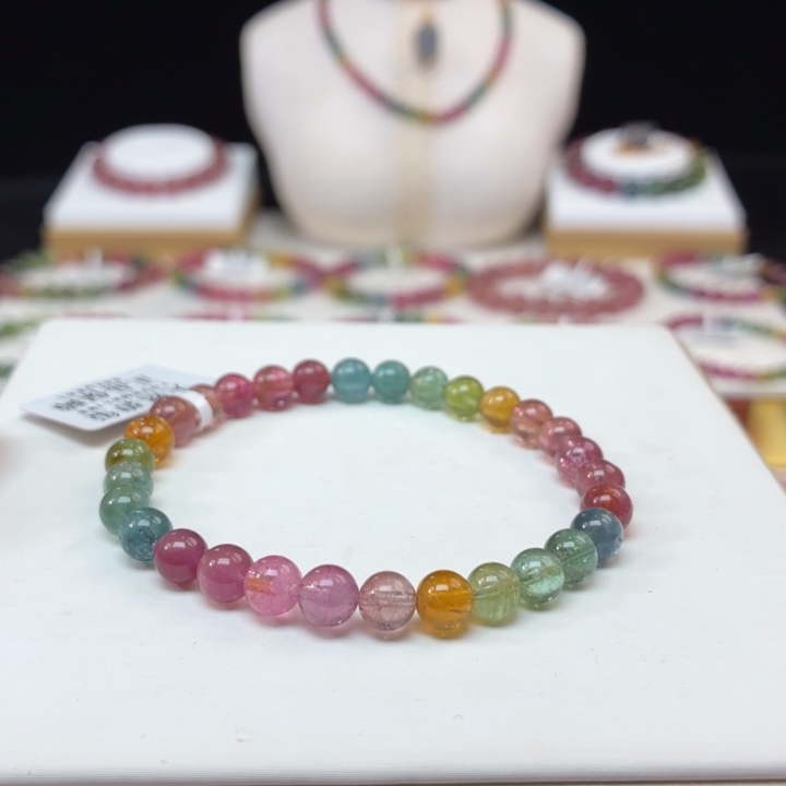 碧玺手链未镶嵌6mm±