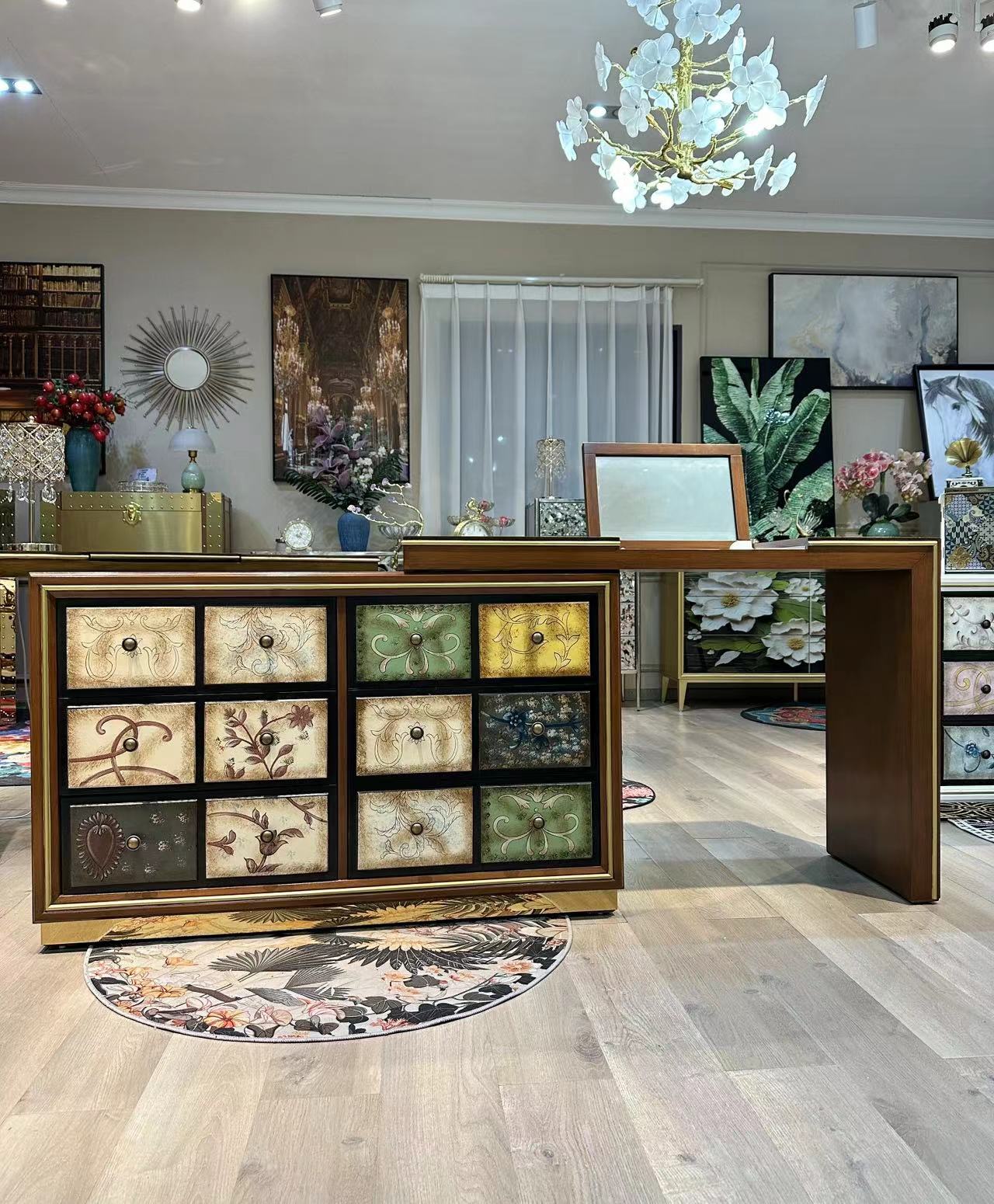 美式复古乡村梳妆台民俗民风复古复古风法式美式乡村化妆柜