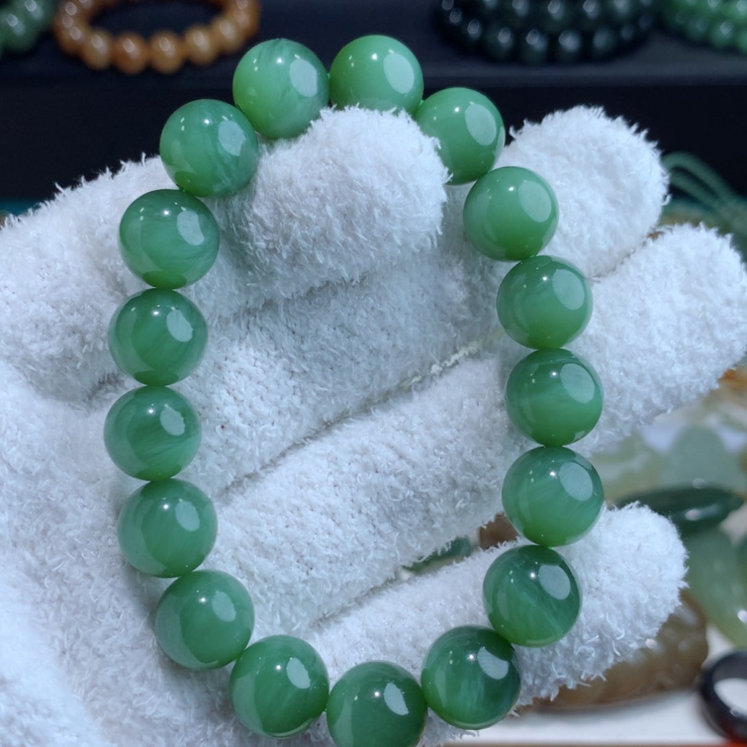 和田玉（碧玉）手链未镶嵌