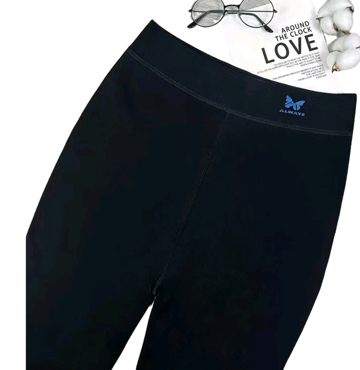 黑色加绒高弹力打底裤