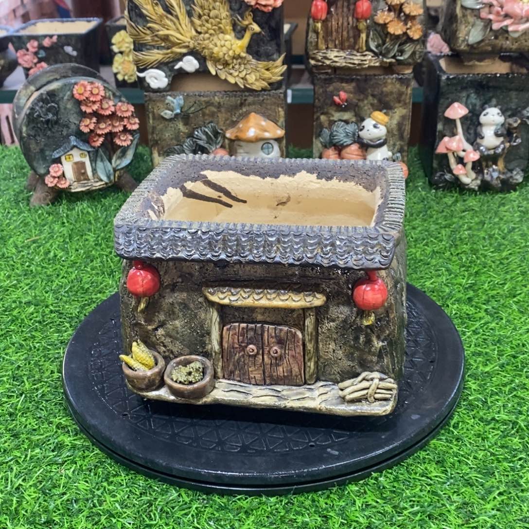 红陶青藤花器多肉花盆