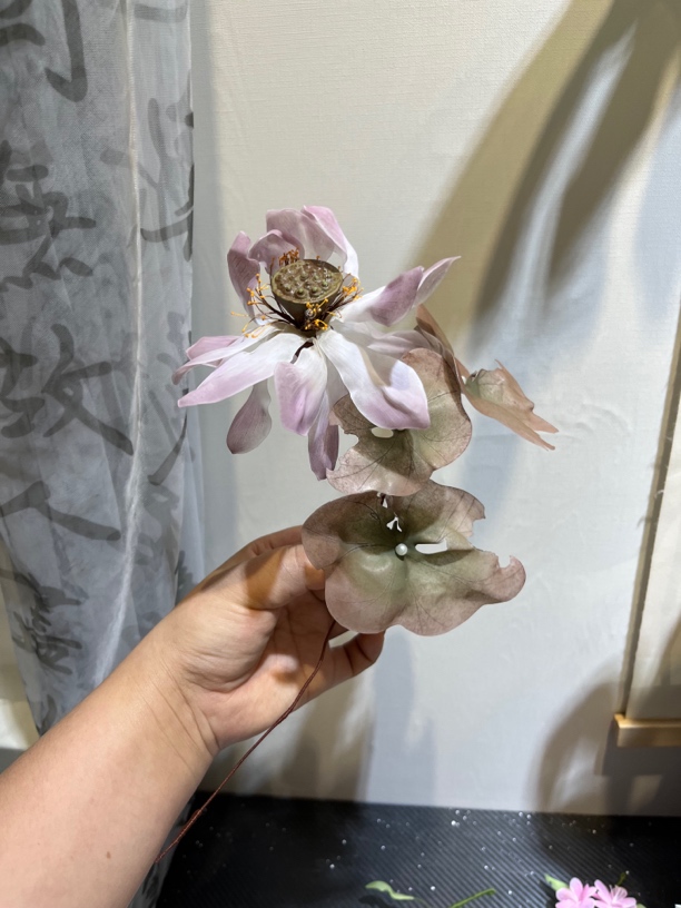 枯荷软簪插瓶汉服配饰