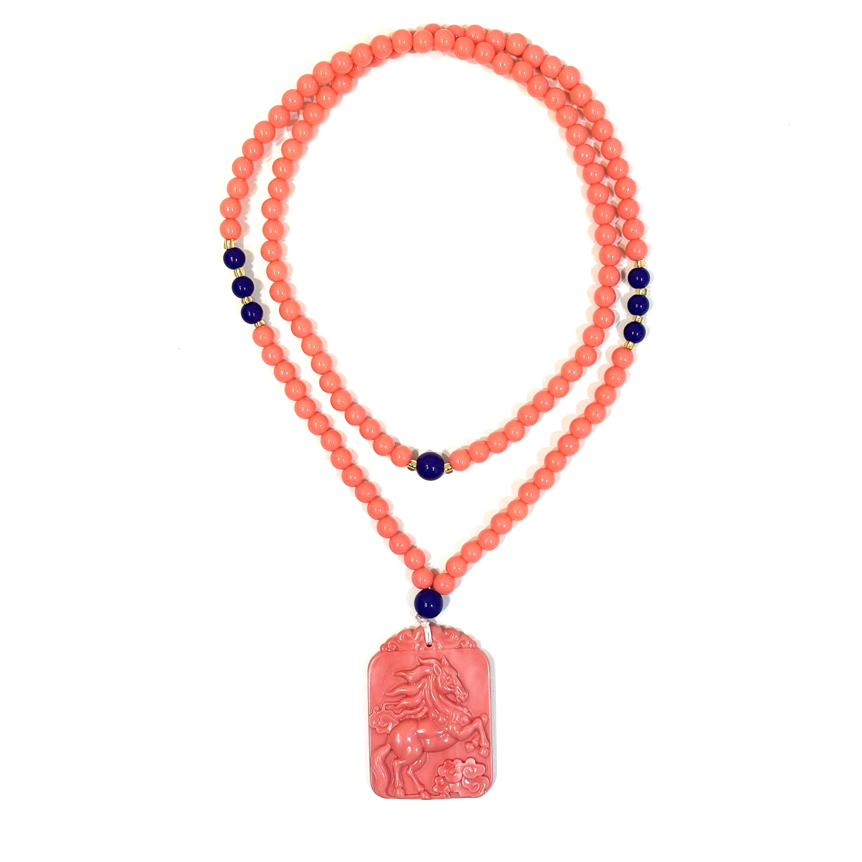 x1052-国风设计款马到功成方牌毛衣链-sgn-赠礼盒