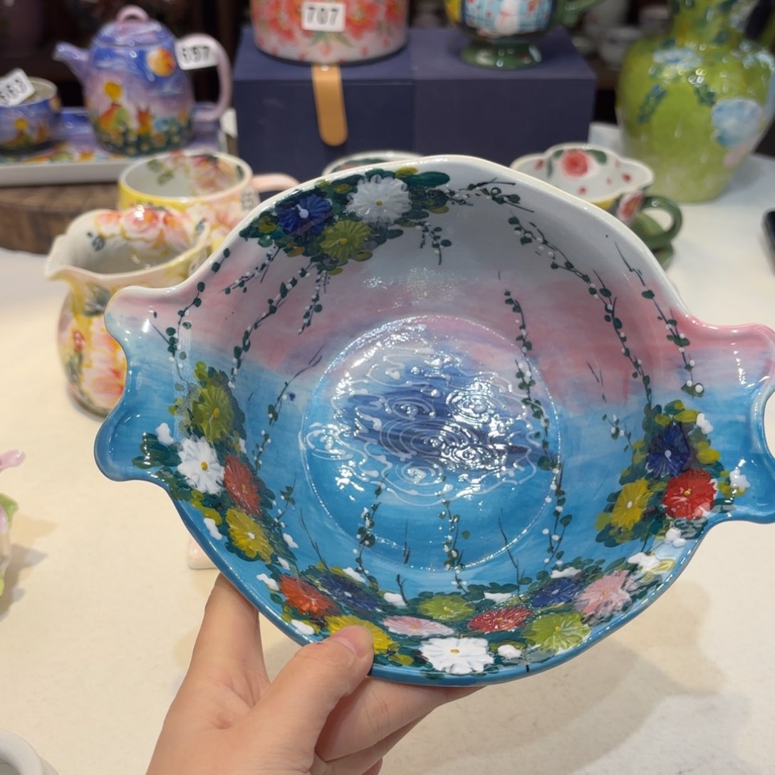 景德镇手绘高温釉下彩陶瓷茶具