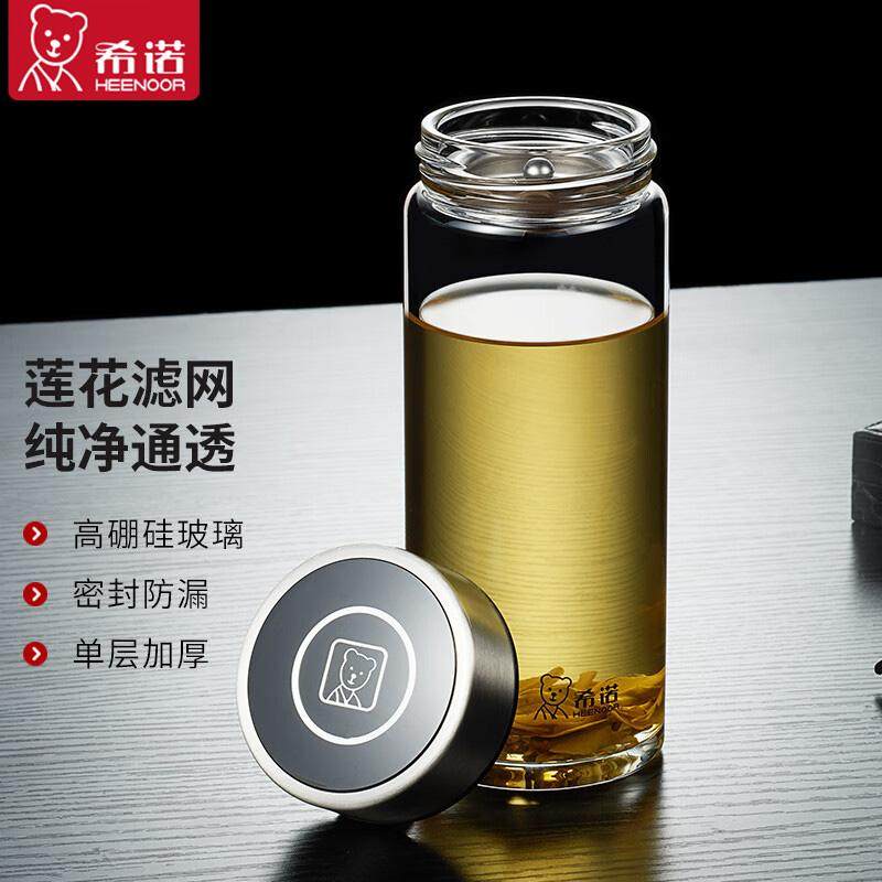 希诺透明单层玻璃杯男女士加厚便携水杯车载XN-6190/91/92大容量