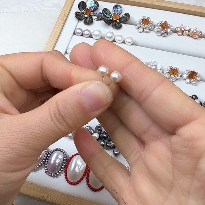 淡水珍珠发饰银S925镶嵌