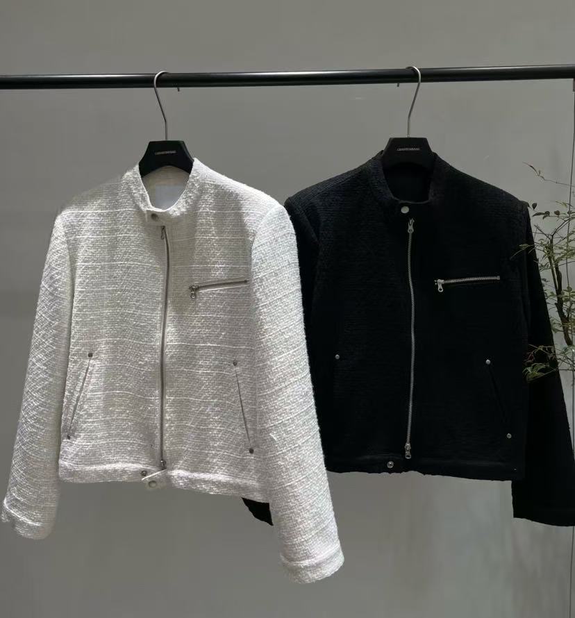 31002 抗皱短款直下摆纯色夹克百搭外套小香风