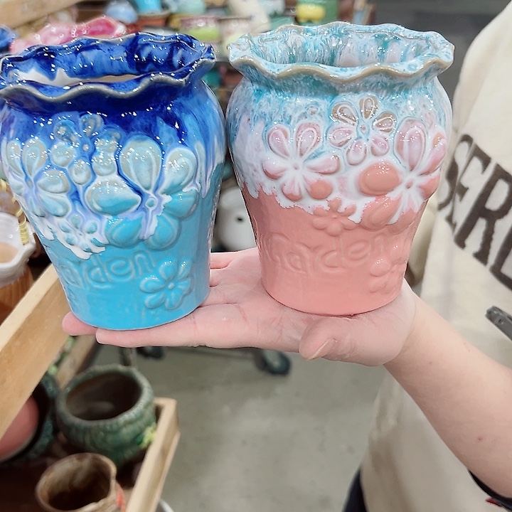 有孔.凑满10元发货多肉陶瓷花盆！