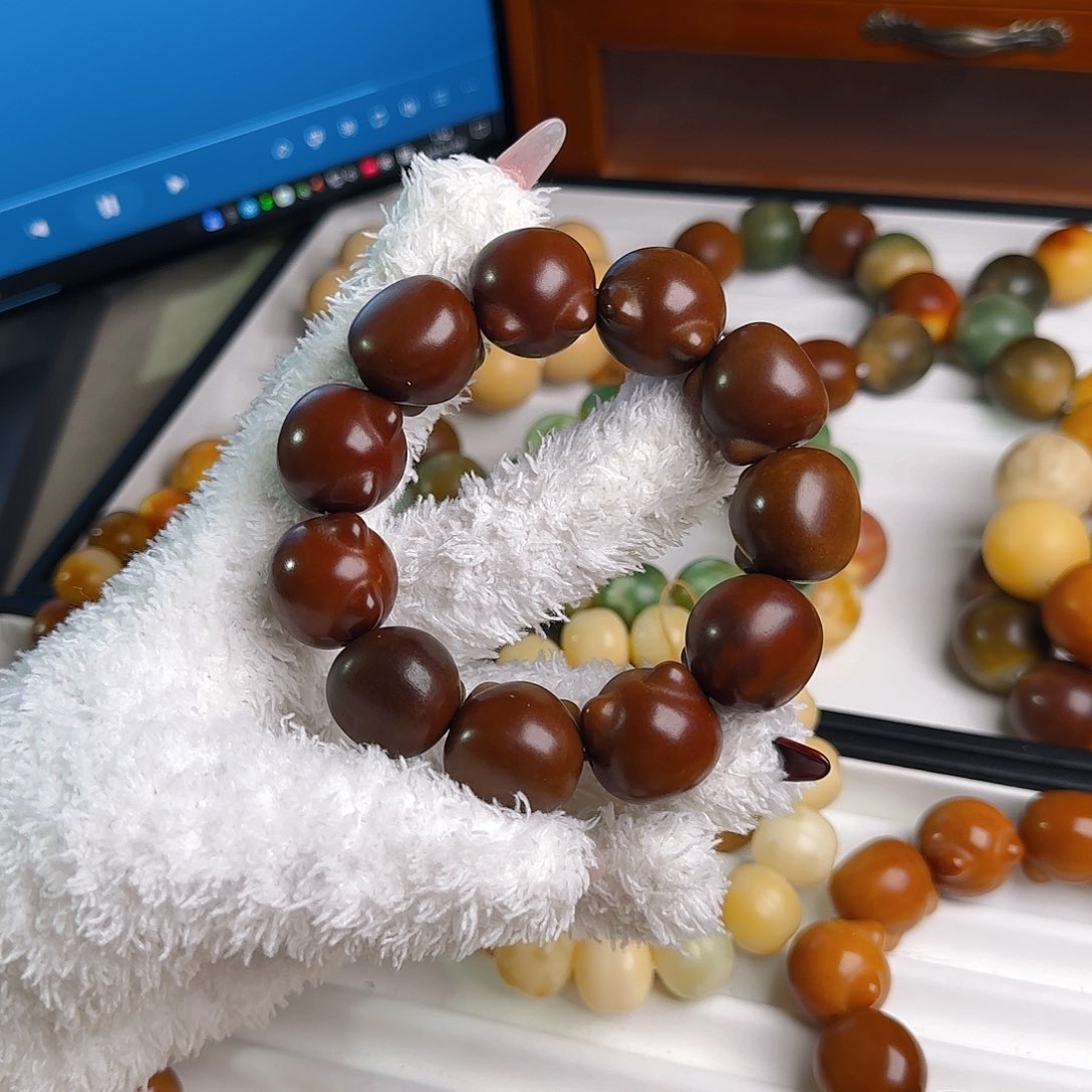 菩提根/象牙果手串卡22猫猫头微瑕不退