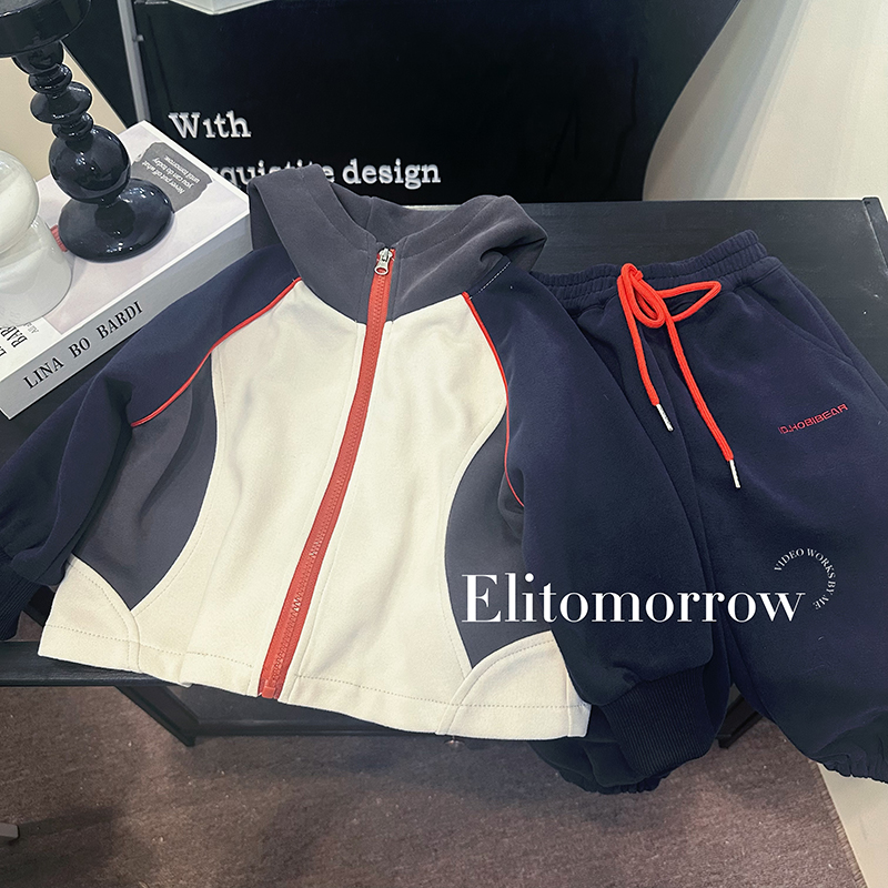 （新）2025新款早春男女童韩版长袖休闲宽松潮童洋气连帽运动卫衣