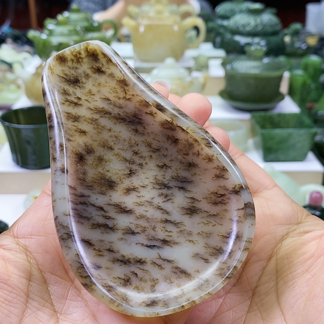 和田玉茶则未镶嵌