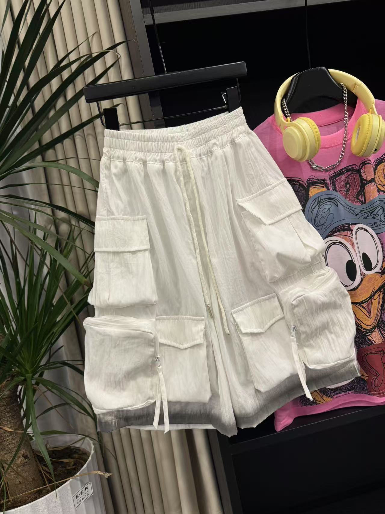 吾2025【Y】4月18日 儿童男童女童白色大口袋短裤3105-