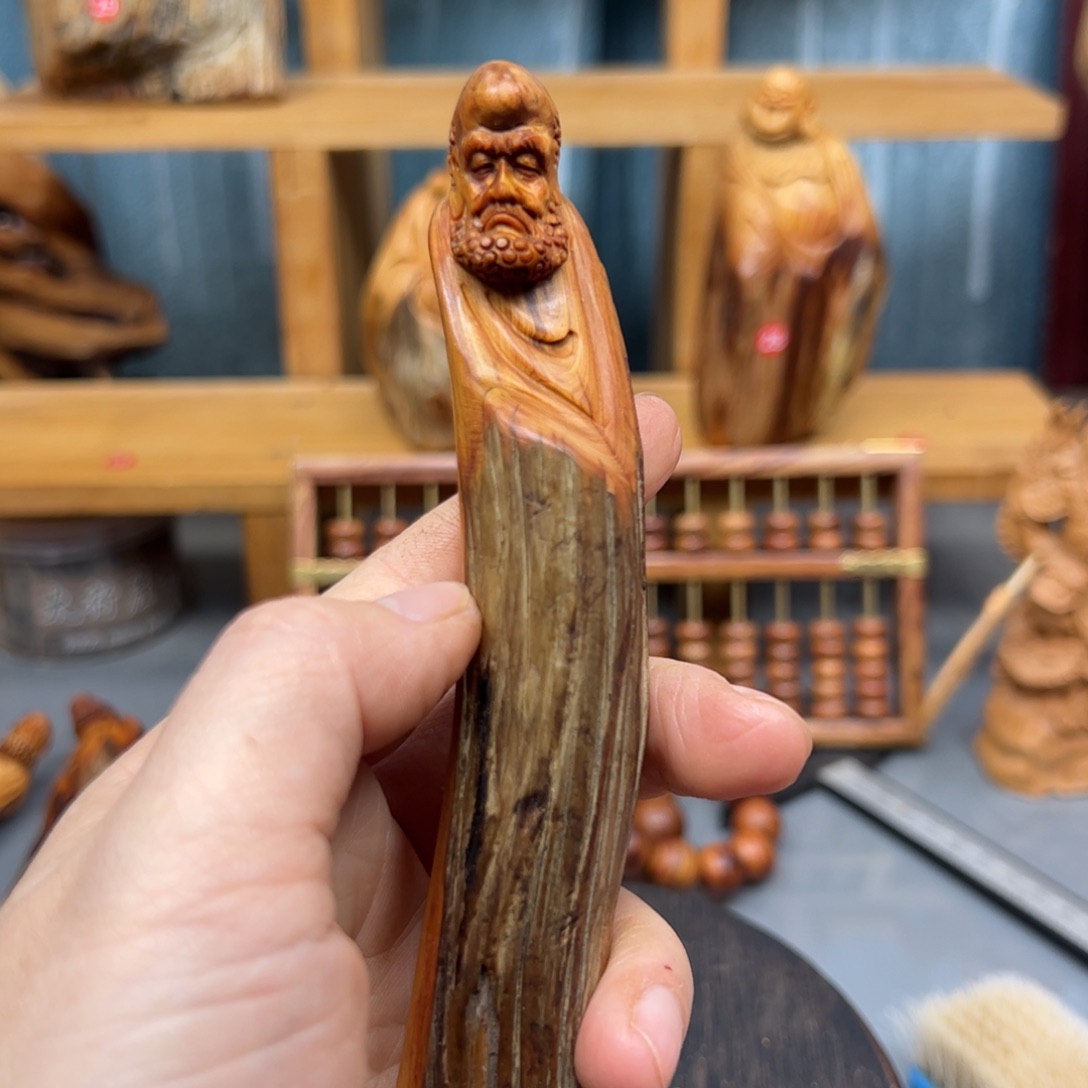 知***乐柏木崖柏木摆件手把件，