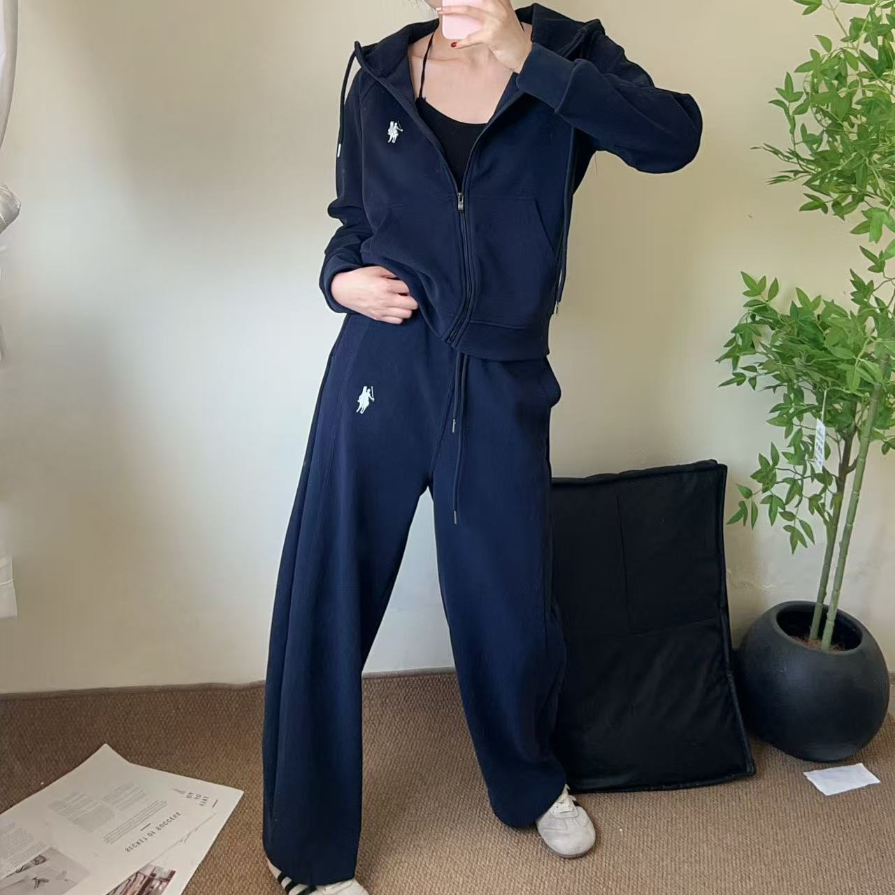 【拉尔伦保罗】秋季新款连帽抽绳休闲百搭时尚套装  B601