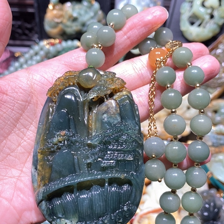 岫玉毛衣链未镶嵌