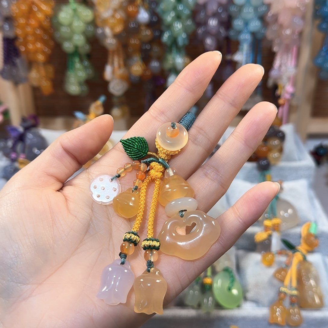 玛瑙/玉髓钥匙扣未镶嵌