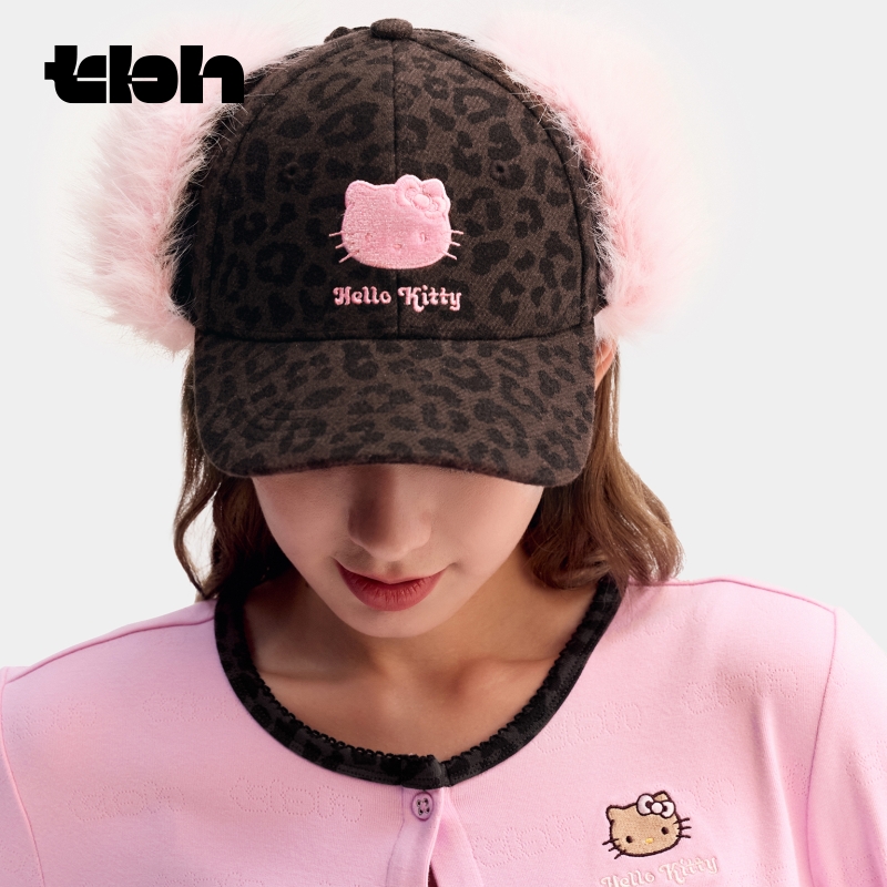 【雨琦同款】tbh野兽派家居Hello Kitty毛绒棒球帽保暖护耳帽休闲