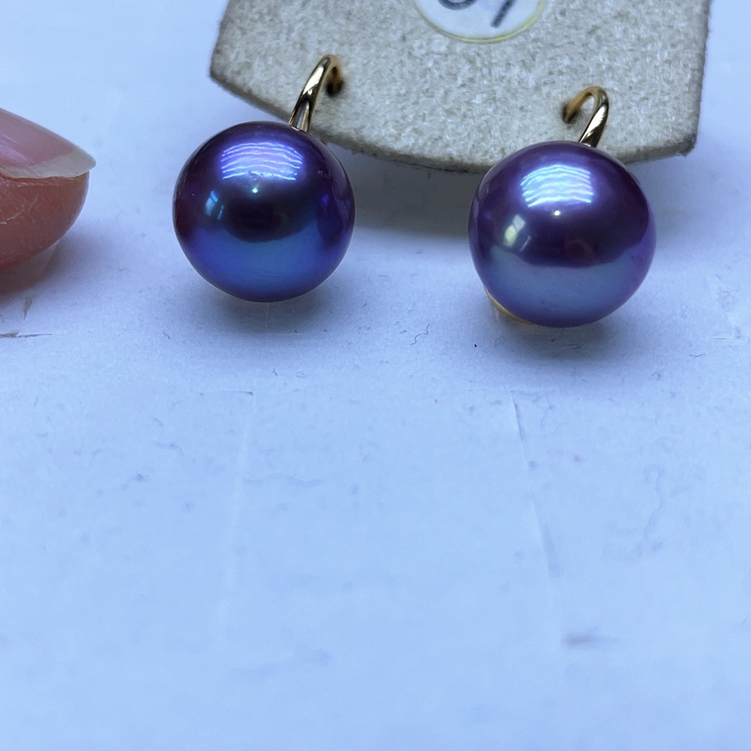 淡水珍珠耳饰银S925镶嵌