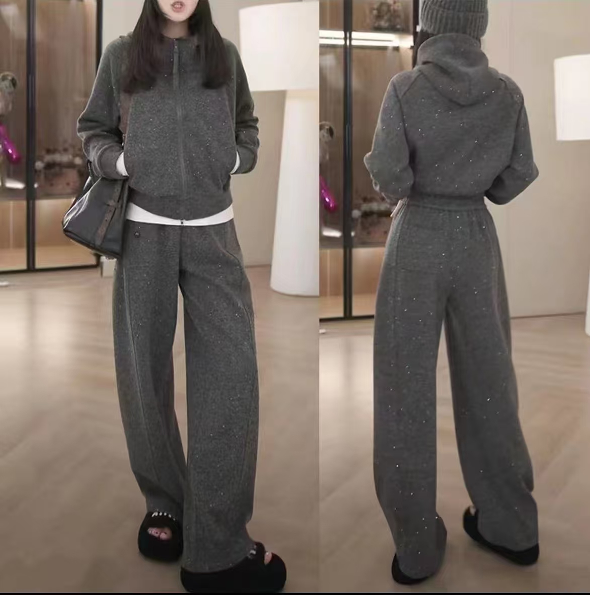 【投歌】2025秋款时尚休闲风套装韩版秋冬宽松