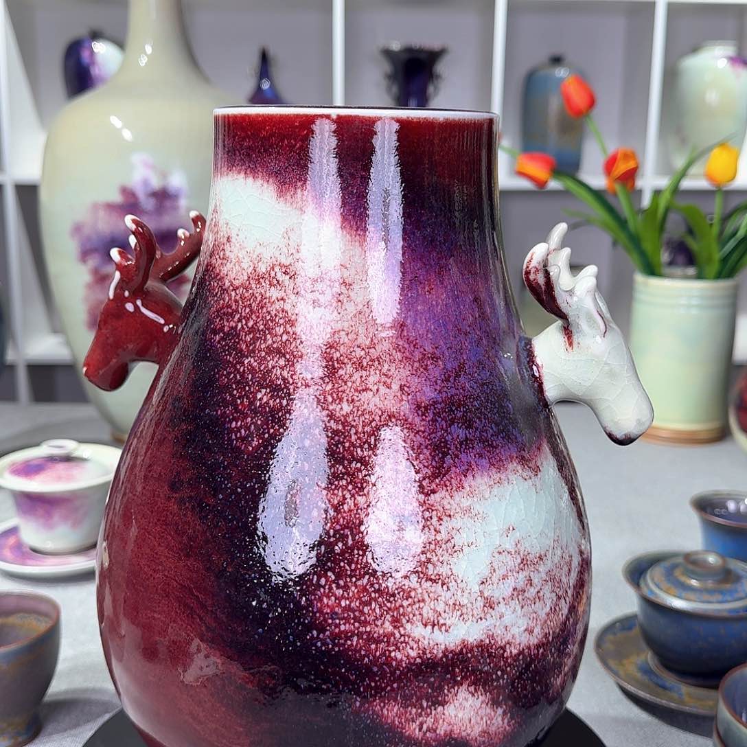 摆件钧瓷花瓶纯手工作