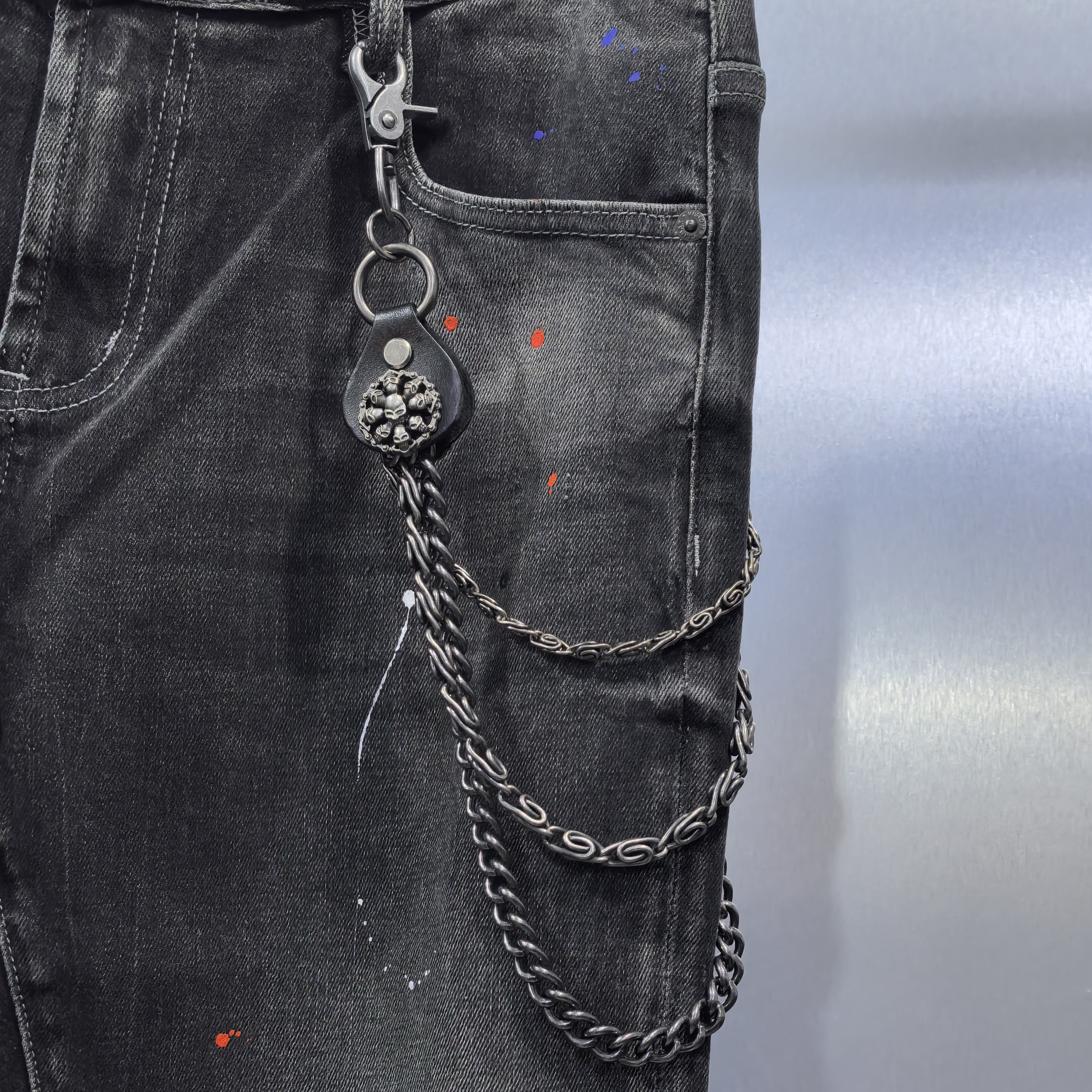 福利区-潮酷嘻哈街舞复古朋克风街头美式小众裤链