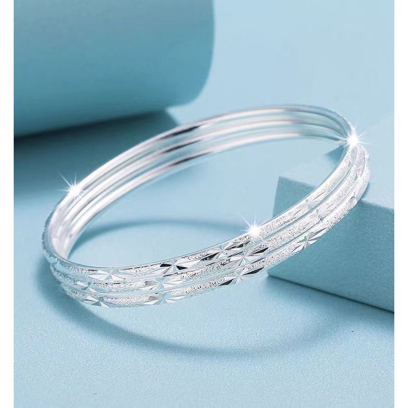 足银手镯 【22g】三生三世满天星 简约百搭时尚精美细款经典实心