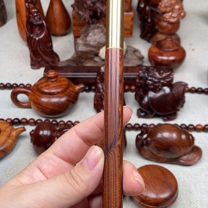 黄花梨/降香黄檀把件缅甸花梨签字笔