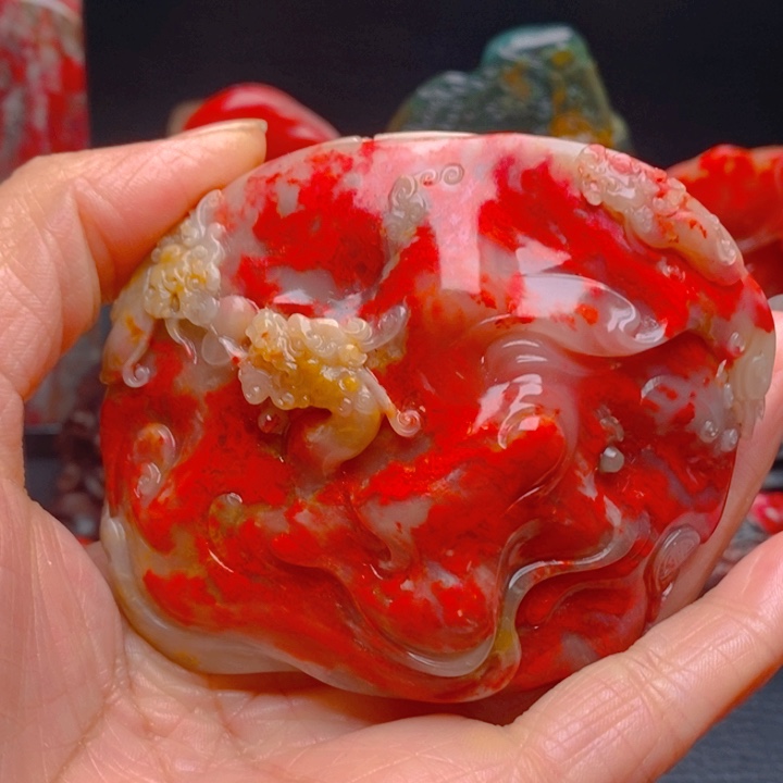 光***瑞鸡血石鸡血石摆件