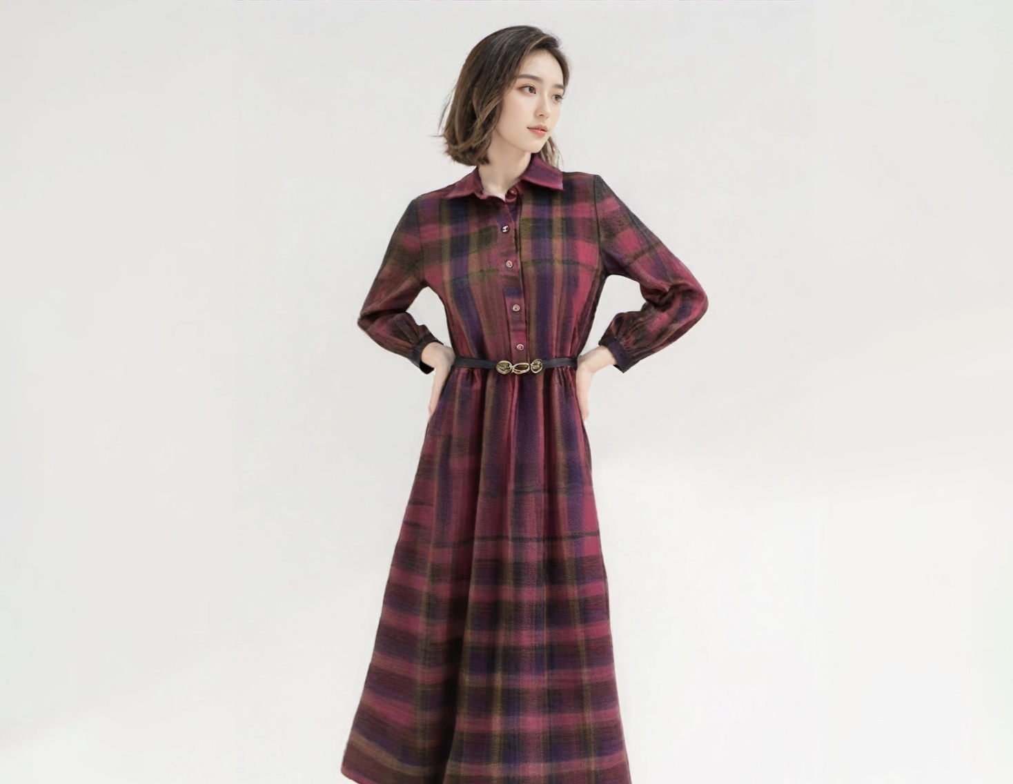 5号复古Vintage原日系古着孤品时尚简约气质连衣裙显瘦1