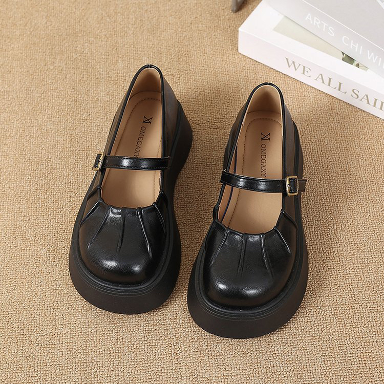 厚底玛丽珍鞋女春季2025新款百搭配裙子晚晚小皮鞋法式小高跟单鞋