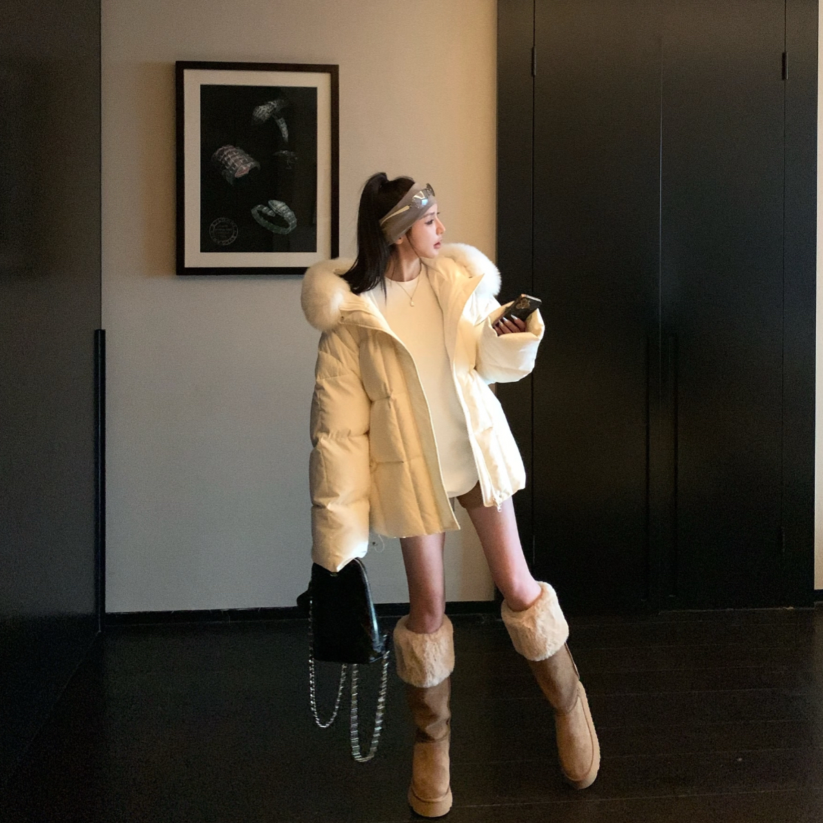 直播间扣号冬季加厚棉服韩版外套