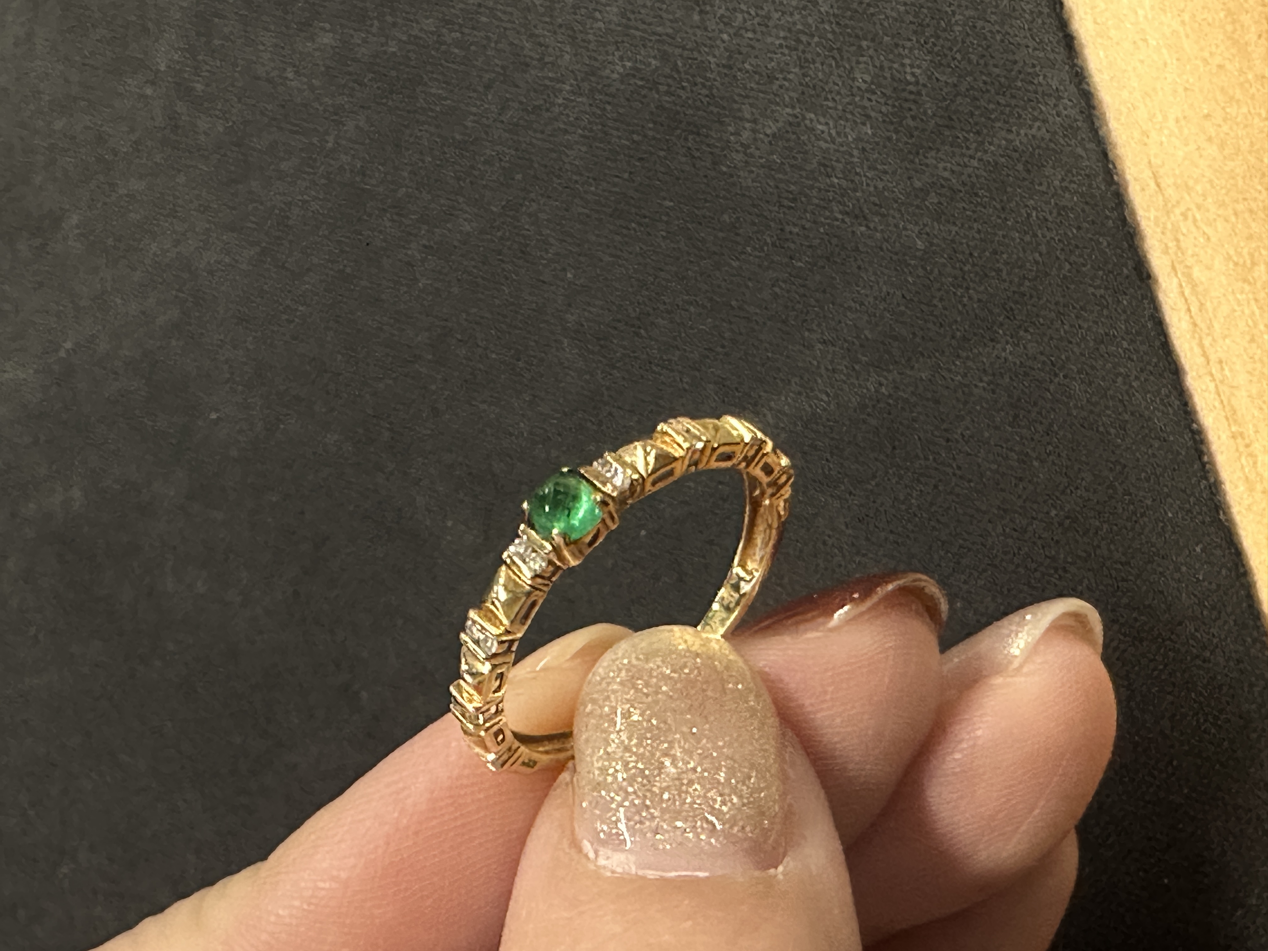 【上海珠宝展】18K金祖母绿戒指