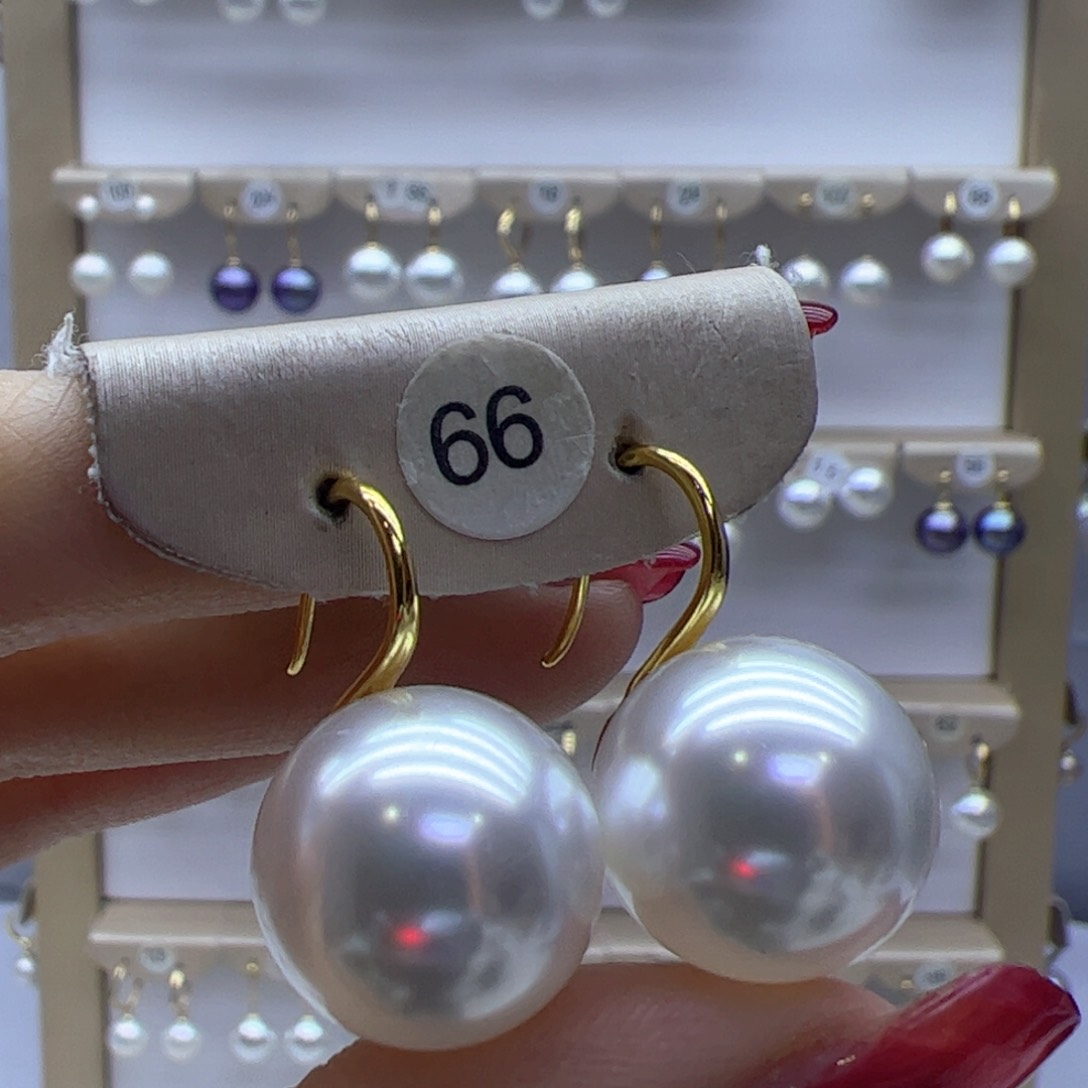 淡水珍珠耳饰18K金镶嵌