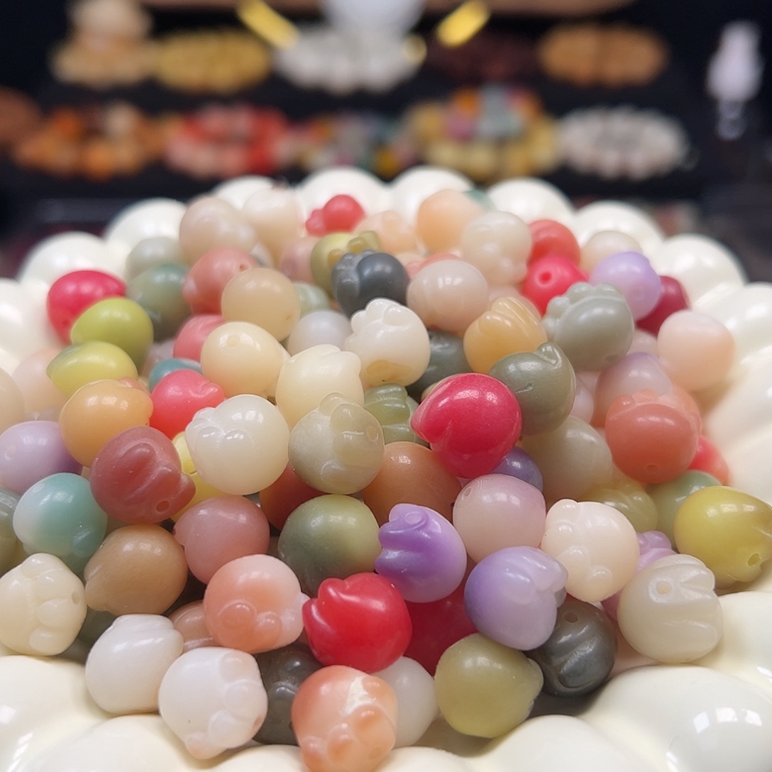 菩提根/象牙果手串微瑕卡12左右多宝猫爪50颗