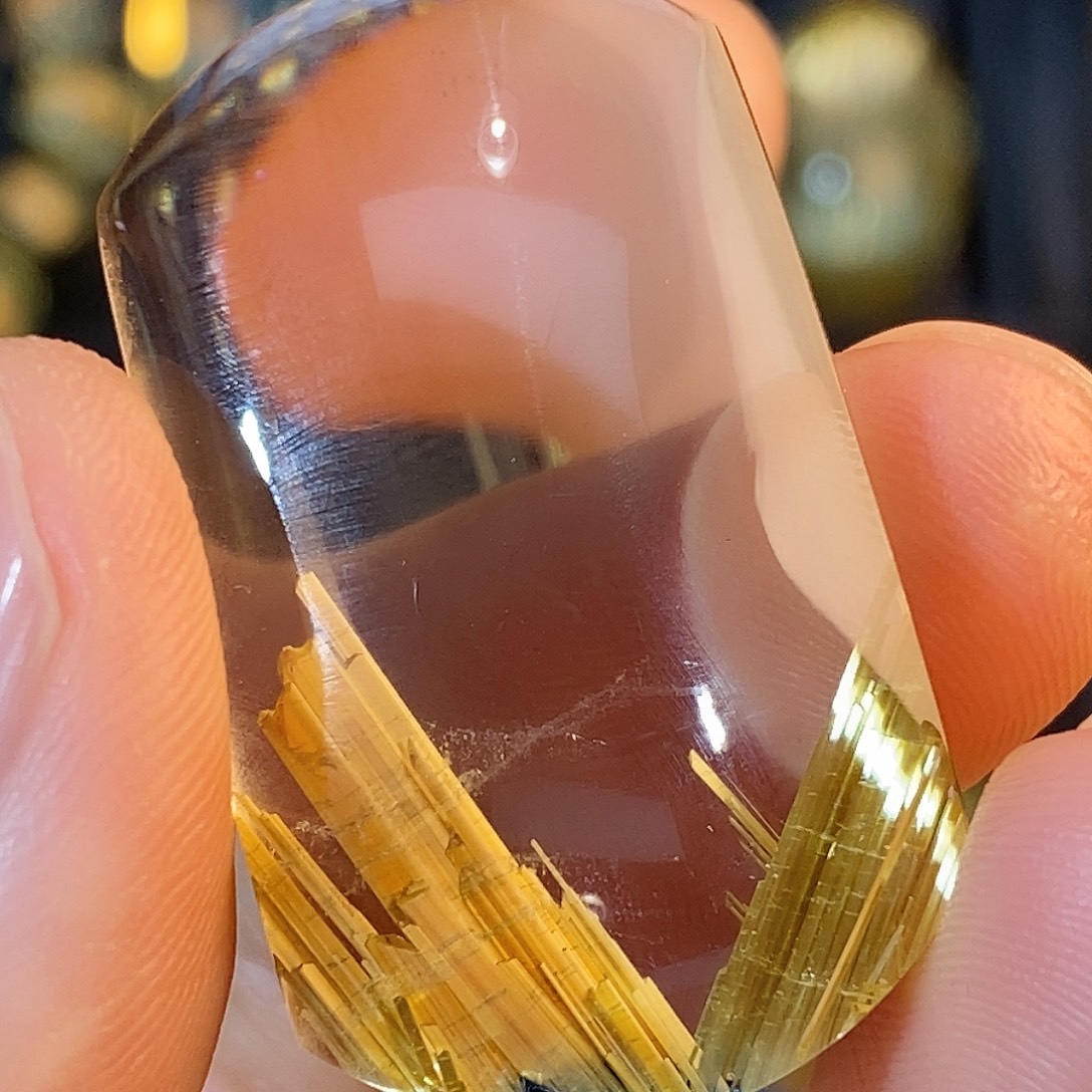 水晶颈饰未镶嵌天然透白体黄板钛晶无事牌吊坠