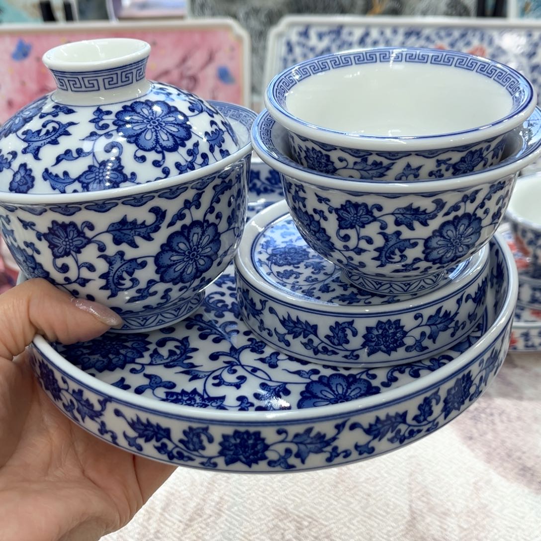 陶盖碗景德镇陶瓷工厂福利价