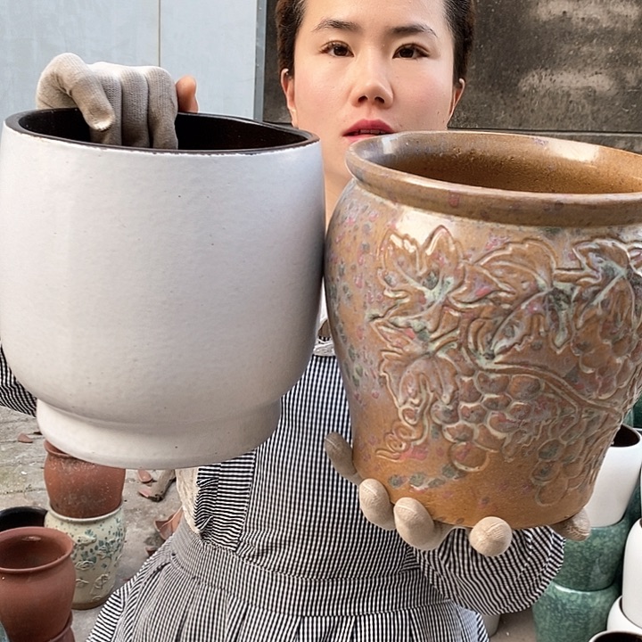 紫砂花盆瑕疵口20高20