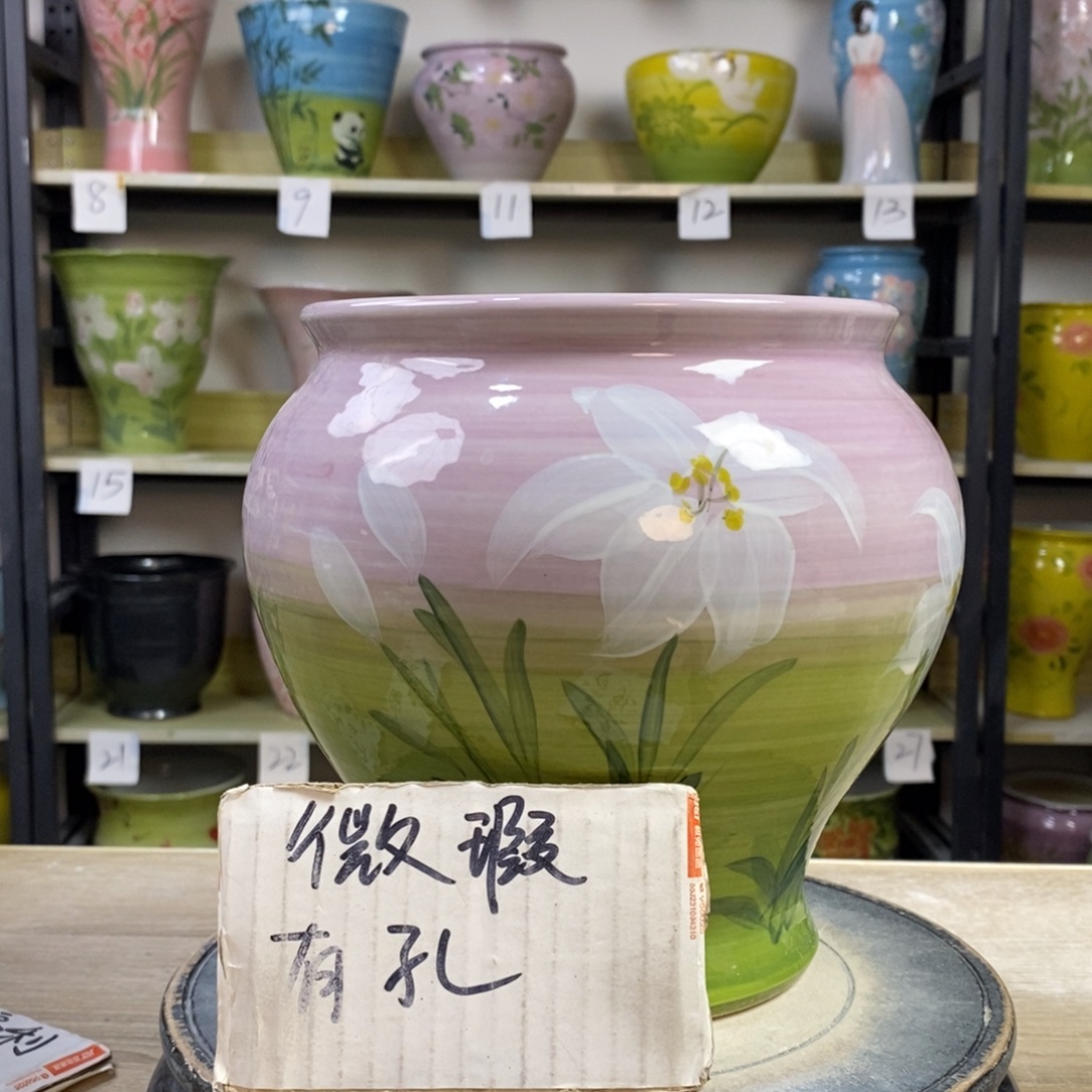 猫***人景德镇手工手绘陶瓷花盆