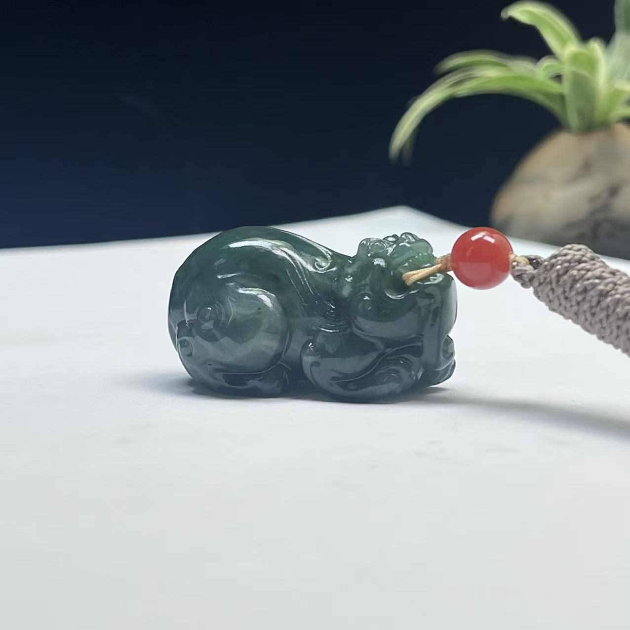 A016 和田玉碧玉貔貅 HY19852519