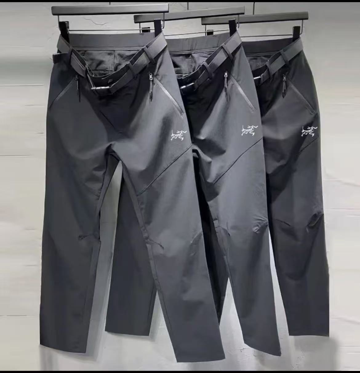 【云仓直发】刺绣茑秋冬季户外软壳休闲裤男士防风直筒防泼水666