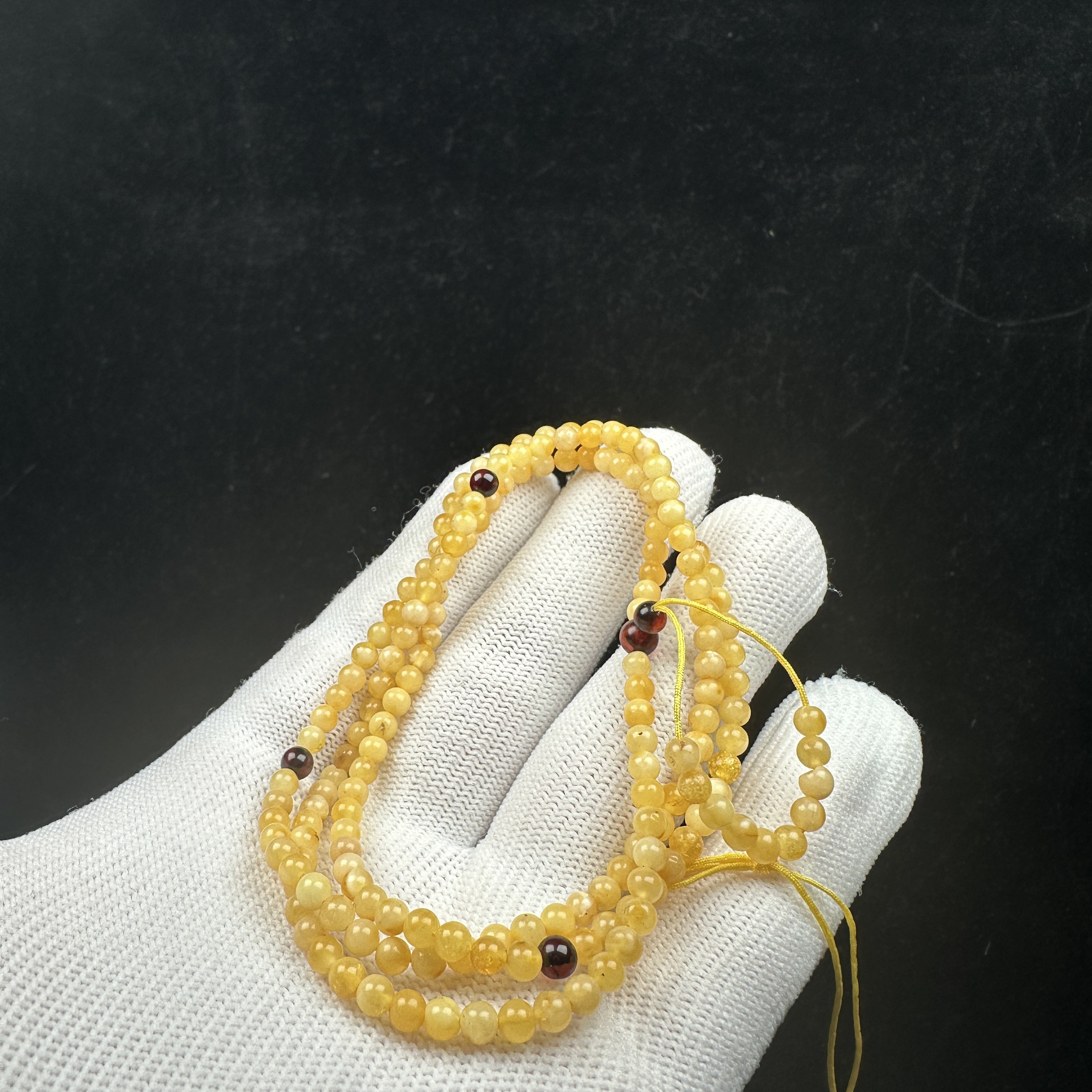 D4574天然蜜蜡小米链-瑕疵 3.6mm 支持复检 假一罚十