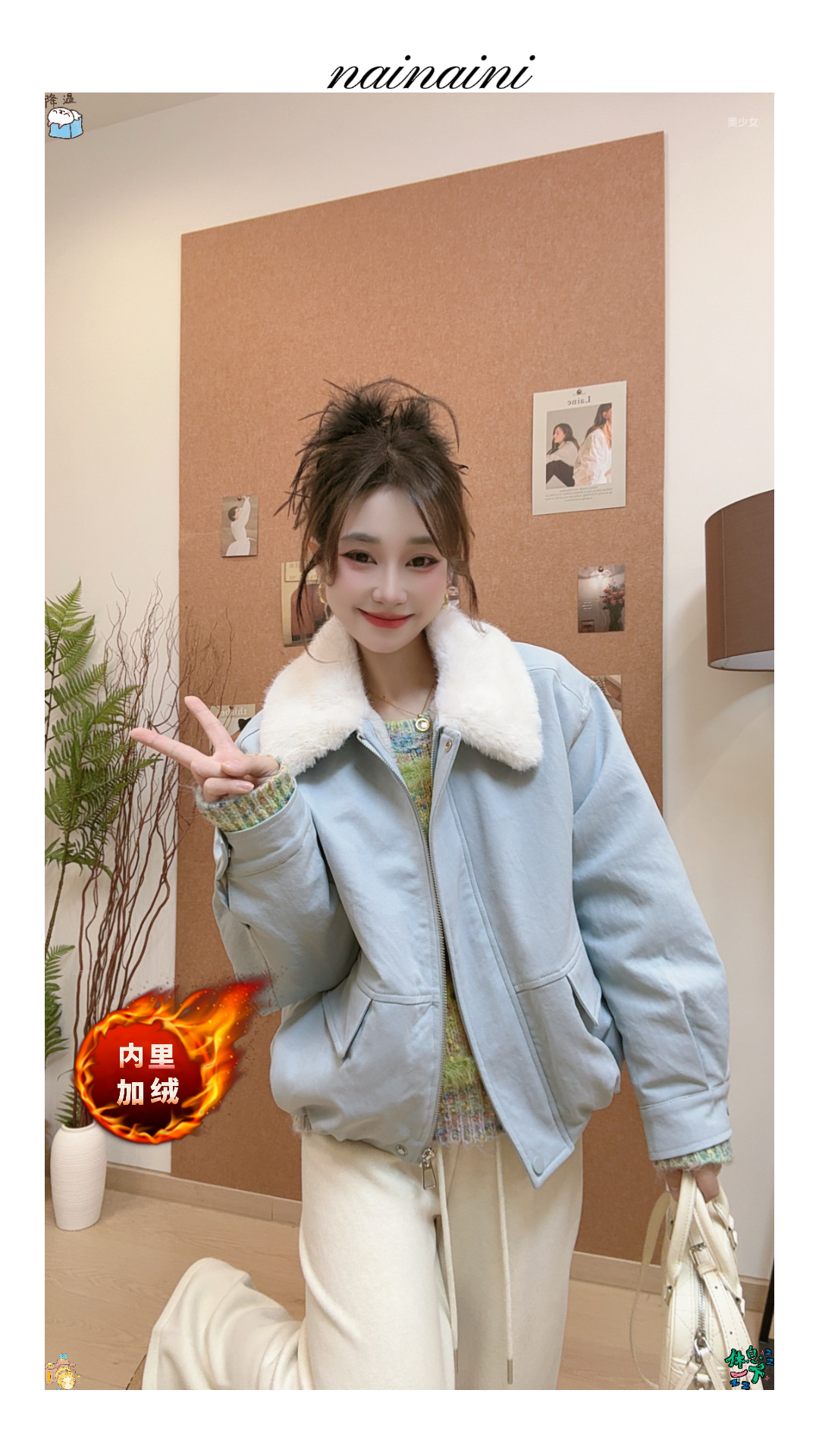 奈奈妮【柔软轮廓】棉服外套女2025冬季小个子保暖时尚百搭617